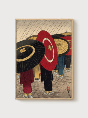 Tokyo Poster poster in oak frame