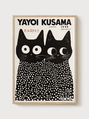 Yayoi Kusama Poster poster in oak frame