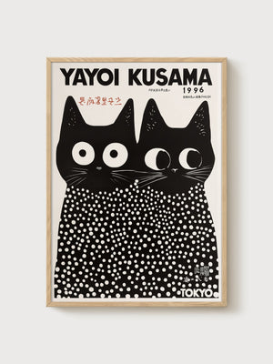 Yayoi Kusama Poster poster in oak frame