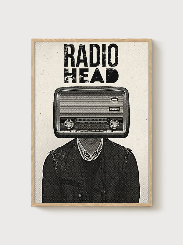 Radiohead Poster poster in oak frame