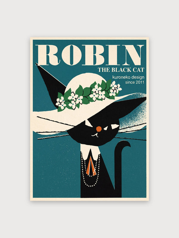 Robin The Black Cat Vintage - Digital Download