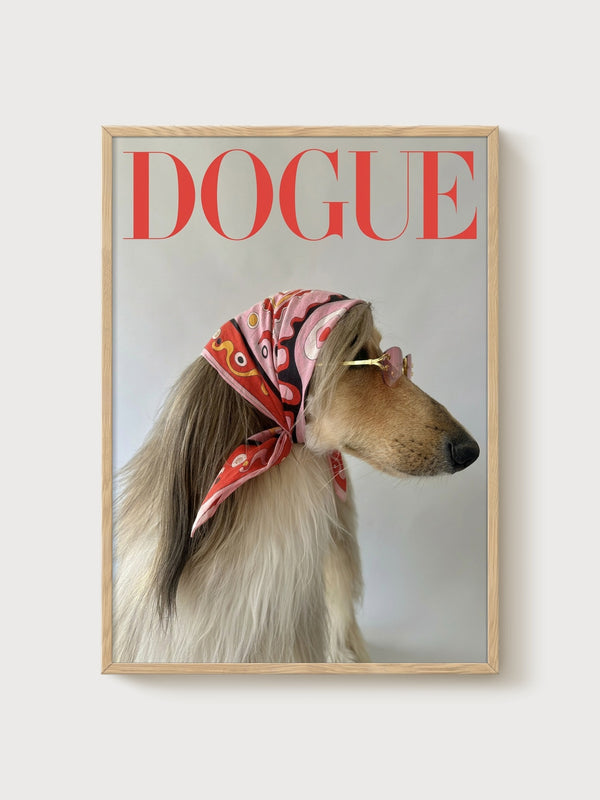 Dogue Vogue Poster poster in oak frame