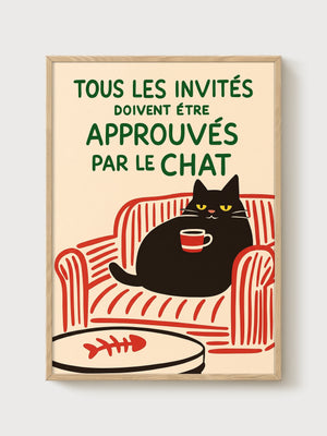 Funny Cat Poster poster in oak frame