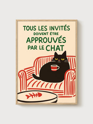 Funny Cat Poster poster in oak frame