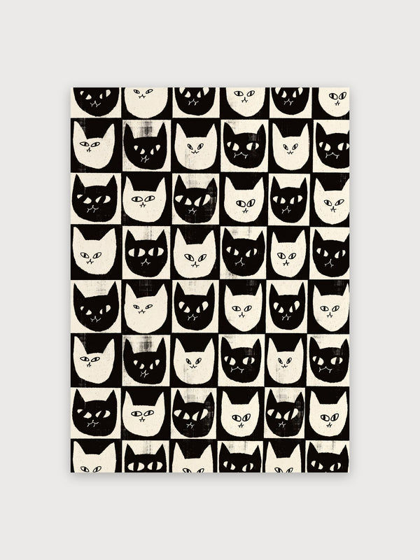 Minimalist Cat Grid Pattern - Digital Download