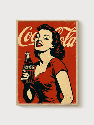 Vintage Coca-Cola Poster poster in oak frame