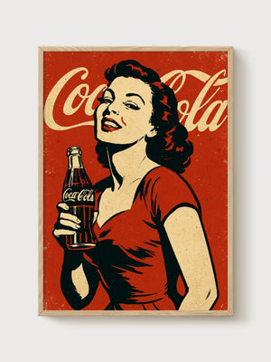 Vintage Coca-Cola Poster poster in oak frame
