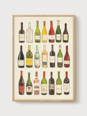 Wine Poster poster in oak frame