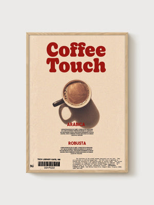 Coffee Bar Wall Art poster in oak frame