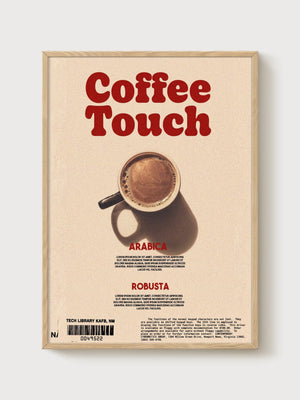 Coffee Bar Wall Art poster in oak frame