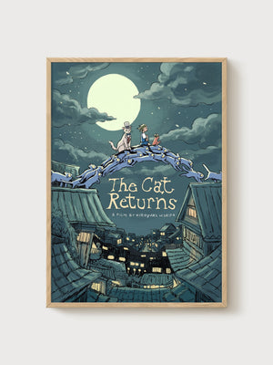 Studio Ghibli Poster poster in oak frame