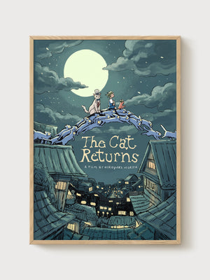 Studio Ghibli Poster poster in oak frame