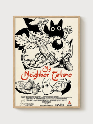 My Neighbor Totoro Poster poster in oak frame