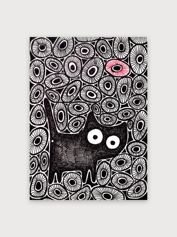 Black Cat Eyes Abstract Pattern - Digital Download
