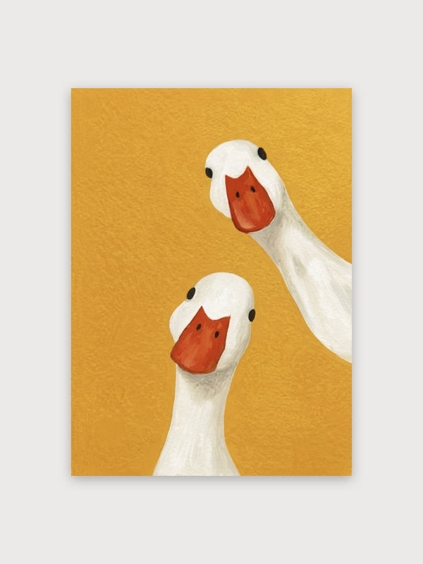 Modern Geese Yellow Background - Digital Download