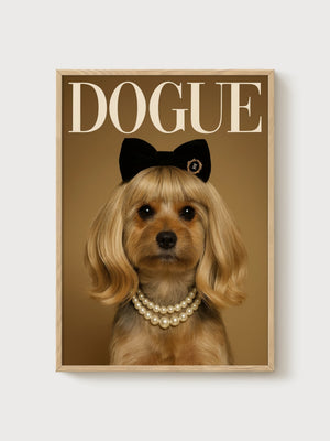 Dogue Vogue Poster poster in oak frame