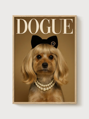 Dogue Vogue Poster poster in oak frame