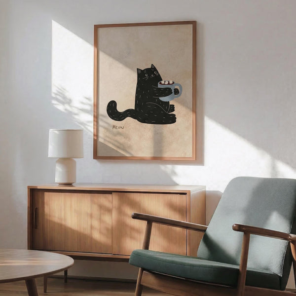 Black Cat Coffee Art