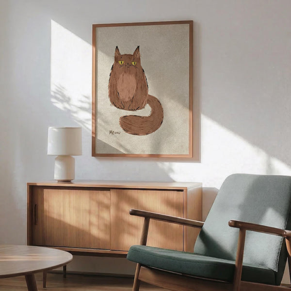 Brown Cat Print