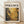 The image is a framed poster with a textured abstract painting in gold and black colors.