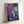 May include: Framed abstract artwork leaning against white wall, featuring fluid purple and blue watercolor-style paint with cream colored splatter patterns and crackling texture throughout. Natural wood frame surrounds the vertical rectangular print, which shows organic flowing shapes and cosmic-like speckled details against the colorful background.