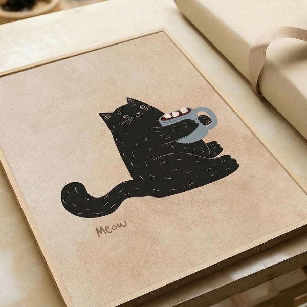 Black Cat Coffee Art