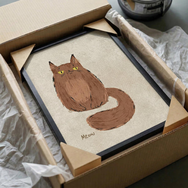 Brown Cat Print