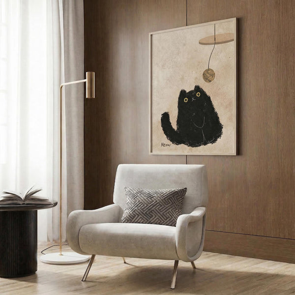 Black Cat Yarn Print