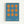 A minimalist poster with blue background featuring nine orange geometric shapes arranged in a 3x3 grid. The shapes include circles and hourglass or figure-eight forms. White text at bottom reads "Bauhaus 1919" with a thin horizontal line above. The artwork is displayed in a thin wooden frame against a white wall, showcasing clean geometric design principles.