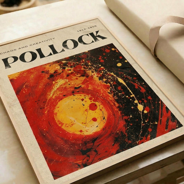 a magazine cover with a vibrant abstract painting of a swirling red and orange color scheme.