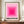 May include: Framed Bauhaus exhibition poster with concentric pink squares in graduating shades from deep magenta center to pale pink outer ring, displayed on wooden sideboard next to white ceramic vase and stacked books in elegant room with cream walls and white molding