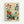 Vintage-style botanical poster featuring stylized flowers and plants in orange, teal, yellow and green colors with dotted and geometric patterns. The minimalist floral illustration shows dandelions, berries, leaves and abstract blooms arranged vertically on a cream background. Text reads "OSAKA '82 FLOWER MARKET" at bottom. Artwork is displayed in a light wood frame against a white wall.