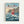 A framed poster showing Ponyo, a cheerful red-haired child in a red dress, running on ocean waves near a coastal village. The artwork features Studio Ghibli's distinctive animation style with Japanese and English text at the top. The scene depicts a clifftop town with traditional buildings, boats in the harbor, and dramatic blue waves with white foam. The poster has a light wooden frame and displays vibrant colors including blues, reds, and warm sunset tones in the sky.