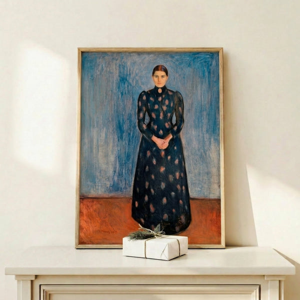 Modernist portrait in muted violet and black tones showing a figure in repose, exemplifying the emotional intensity of expressionist portraiture.