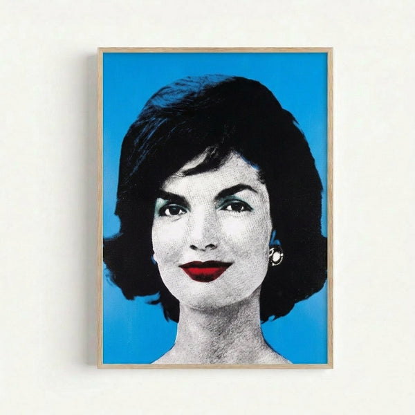 Bold pop art print with repeated color blocks and high-contrast tones creating an iconic portrait composition in modern minimalist style.