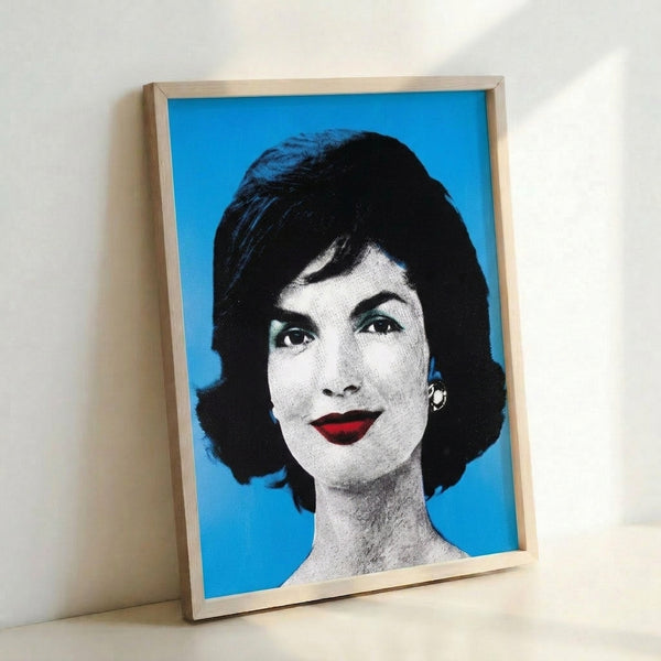 Vibrant silkscreen-inspired poster art showing a frontal portrait with flat color planes and graphic intensity typical of contemporary pop movements.