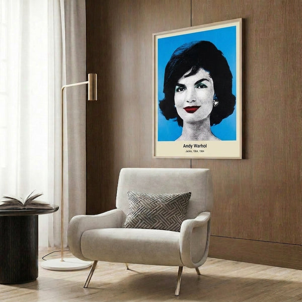 Contemporary art print of a female portrait in bold pop art style using flesh tones, black outlines, and reflective silver elements on a minimalist composition.