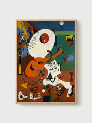 Joan Miro Dutch Interior I Poster poster in oak frame