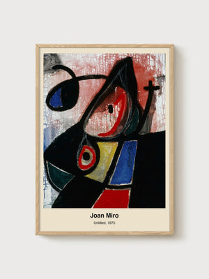 Joan Miro Abstract Art Print poster in oak frame