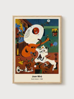 Joan Miro Dutch Interior I Poster poster in oak frame