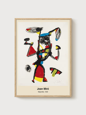 Joan Miro Majorette Poster poster in oak frame