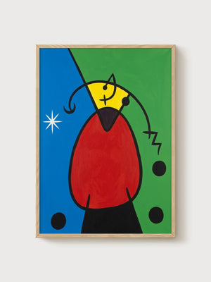 Joan Miro Day Break Poster poster in oak frame
