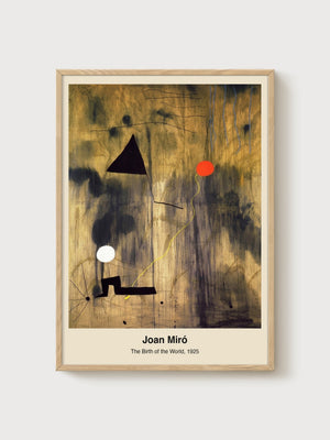 Joan Miro The Birth of the World Genesis Poster poster in oak frame