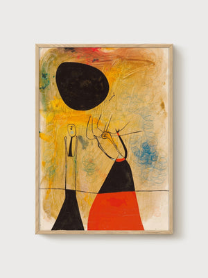 Abstract Wall Art poster in oak frame