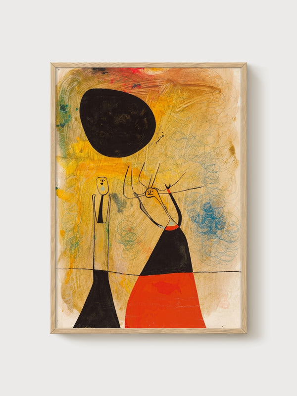 Abstract Wall Art poster in oak frame