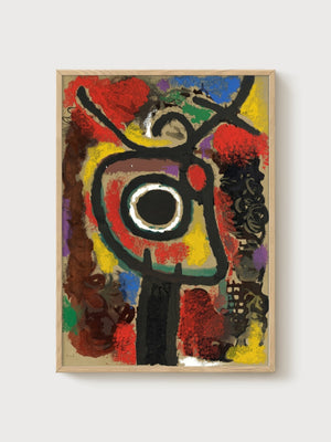Joan Miro Abstract Art Print poster in oak frame