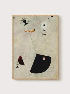 Joan Miro Maternity Abstract Art Print poster in oak frame