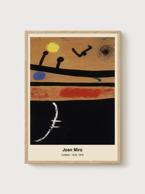Joan Miro Abstract Art Print poster in oak frame