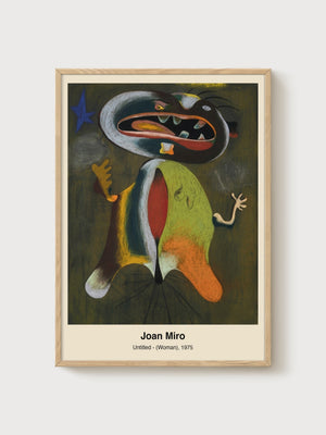 Joan Miro Abstract Art Print poster in oak frame