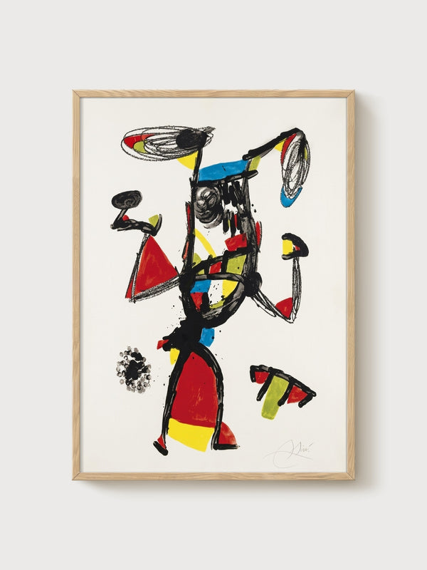 Joan Miro Majorette Poster poster in oak frame